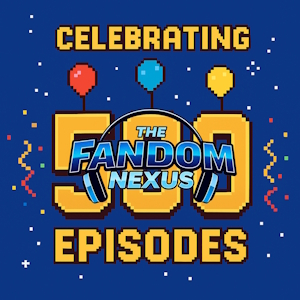 Retro pixel art with a giant glowing “500” made of shimmering lights. Colorful confetti bursts across the scene in a celebratory style. A bright, festive atmosphere evokes classic video game title screens. No characters are shown; the focus is on the number 500 and the celebratory environment.